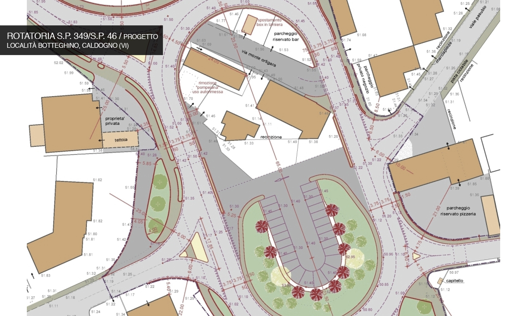 2011 - Rotatoria S.P. 349/S.P. 46 in località Botteghino  a Caldogno (VI) / Progetto. APM (Albiero, Faresin, Sbalchiero)