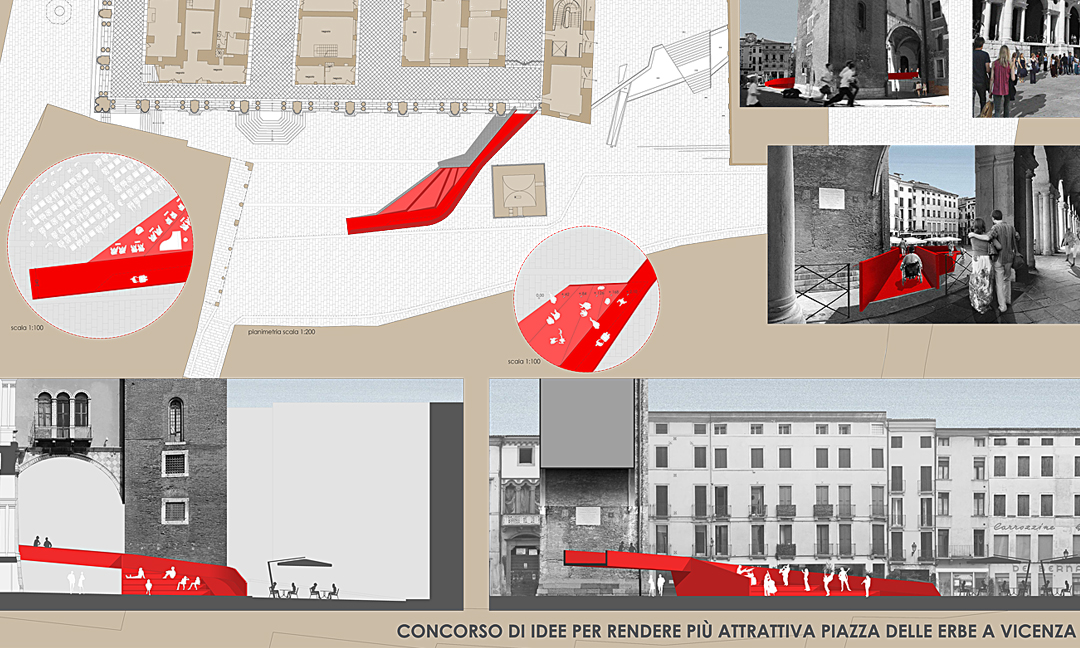 2014 - Riqualificazione Piazza delle Erbe a Vicenza. Concorso - Progetto 1° classificato. Con AB+ (Fichera e Pappalardo)